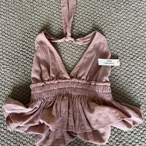 Pink Halter Tank Top | Size S | NEVER WORN W TAGS